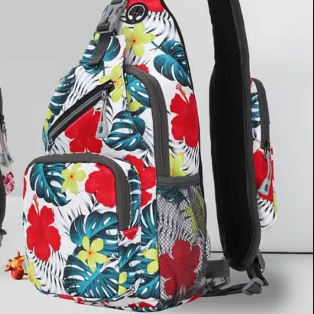 Casual Stylish Crossbody Chest Sling Daypack~Floral pattern~NEW